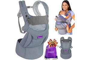 Chiquito | Mochila Portabebés 0-36 m (3,2-15 kg) | Ergonómica y transpirable Softflex Malla 3D | Soporte lumbar para mayor comodidad | Ajuste rápido | Postura M | Bolsa regalo incluida. (Gris Oscuro)