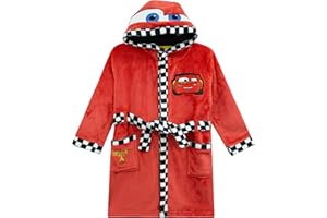 Disney Accappatoio bambino Cars | Vestaglia ragazzo con cappuccio | Vestaglia bambino | Abbigliamento Saetta McQueen | Da 18 mesi a 8 anni