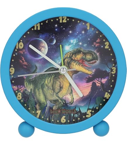 Depesche Réveil Dino World Pour Enfant, Silencieux, Avec Lumière Et Pile Incluse, Motif T-Rex