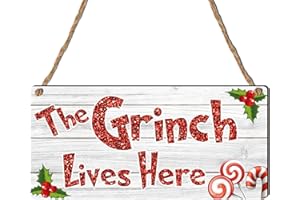PIXIE'S GIFTS Festive Cheer Unleashed: Wooden Plaque - 19cm x 9cm, Ideal Christmas Decoration Gift for the Holiday Season Christmas Festive Decor (Mdf Wood Indoor Use Only 19cm x 9cm, Lives Here Grey)