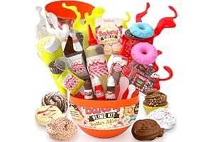 GirlZone Cadeau Fille Kit de Slime Œuf Géant Surprise Cupcakes et Beignets du Slime Parfumée au Beurre et Gâteau d'anniversaire Loisir Créatif Enfants Filles - Bakery Slime Egg Kit