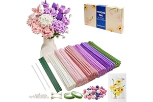 YYUENG TAK 500 piezas Limpiapipas Manualidades Rosa y Morado,Set de Limpiapipas Flores, con Instrucciones y varios accesorios, para Regalos Artesanales y Decoración del Hogar,Pipe Cleaner Flower kit