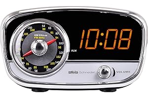 Silva Schneider UR 1967 FM budzik radiowy z wyświetlaczem LED, AUX, UKW, czarny