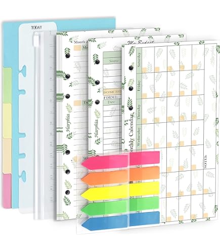 A5 Diary 2026 Refill Day Per Page 6 Hole, Extra Annual Monthly Overview,... | UK - View #8