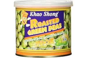 ‎KHAO SHONG Khao Shong Geröstete grüne Erbsen mit Wasabi, knackige Erbsen im scharfen Teigmantel, fettärmere Alternative zu Nüssen, mittlere Schärfe, 1 x 140 g Dose | 140g (1er Pack)