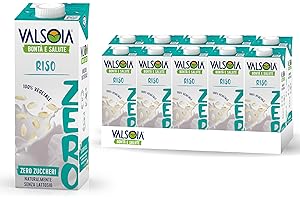 Valsoia - Bevanda Riso Zero Zuccheri, Box da 10 Tetra Brik da 1000 ml, Vegetale, Senza Lattosio e Glutine, con Calcio e Vitamine, Ideale anche per Vegani, Vegetariani e Celiaci