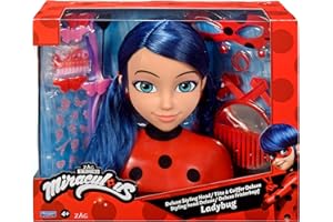 Bandai - Miraculous Ladybug - Tête à coiffer Miraculous Deluxe 21cm - Tête à coiffer Marinette + 30 Accessoires - P50247