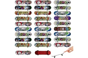 OMJMYY 30 Pièces Mini Skate Doigt Finger Skate,Finger Skateboard Professionnels Mini Planche à Roulettes pour Enfants Planches à Doigts Stylées pour Enfants Anniversaires Cadeau de Noël