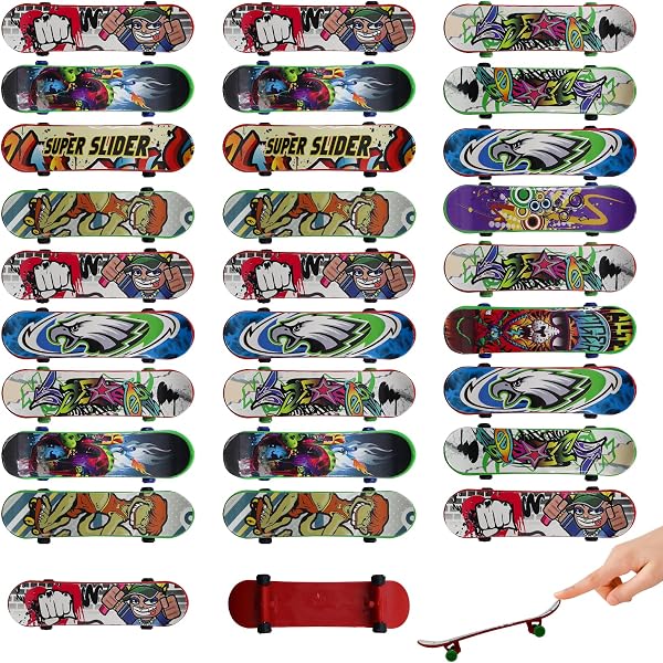 Lot 20 Finger Skateboards – Mini Planches à Doigts – Motifs Aléatoires – 9,5 Cm – Cadeau Enfant Et Adulte