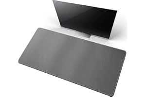 CENNBIE Alfombrilla de escritorio,100x50cm alfombrilla ratón de cuero,protector mesa escritorio de gran tamaño Impermeable y antideslizante，Apto para oficina/hogar(Gris)