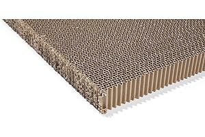 ‎MODULOR Cardboard honeycomb board, unlaminated, 4 cm x 75 cm x 100 cm, honeycomb board with a weight of 57 kg/m³, corrugated cardboard as filling material or wall decoration, brown