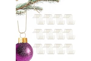 ‎TALVANI TALVANI | S-Haken für Christbaumkugeln | Hochwertige Doppelhaken für Weihnachtskugeln - Premium Aufhänger klein, Deutscher Versand - Verbesserte S Haken für Tannenbaumkugeln | 60 Stück - Gold