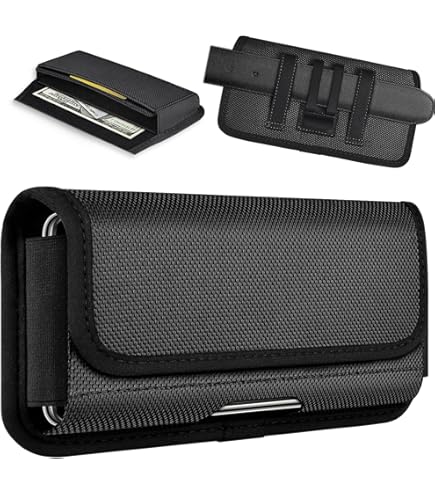 Fondina Orizzontale Per Smartphone Fino A 6.7 Pollici – Nylon Oxford Impermeabile, Chiusura A Strappo, Per Cintura O Borsa