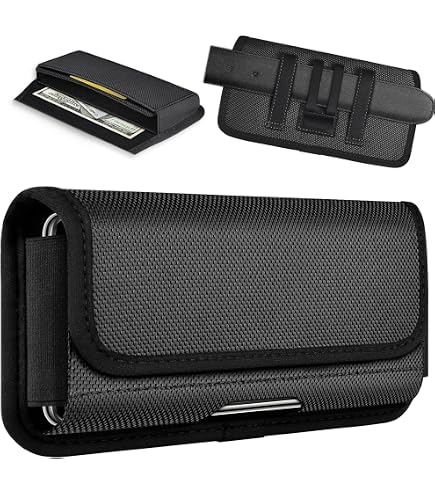 Fondina Orizzontale Per Smartphone Fino A 6.7 Pollici – Nylon Oxford Impermeabile, Chiusura A Strappo, Per Cintura O Borsa