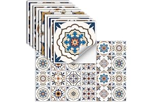 OXIANG 24 Szt. Naklejki Na Kafelki Samoprzylepne Winylowe Wodoodporne Naklejki ŚCienne Do Kuchni PłYtki ŁAzienkowe ŚCienne Kominek Szafka Dekoracyjna Naklejki,HZ-38,20x20cm