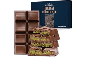 Eastanbul Dubai Chocolate Bar Pistachio, 200g, Premium Pistachio Dubai Chocolate Bar, Viral Candy with Shredded Phyllo Dough, Knafeh, Gift Box