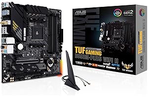 ASUS TUF Gaming B550M-PLUS WiFi II, Scheda Madre Gaming AMD microATX, Socket AM4, DDR4, PCI 4.0, LAN Realtek 2.5Gb, WiFi 6 (802.11ax), 2 M.2, 4 SATA 6GB/s, 2 USB 3.2 Gen 2, Aura Sync RGB, Nero