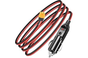 12/24V Cigarette Lighter to XT60 Cable YACSEJAO 14AWG 4.9FT XT60 Car Charger Connector for Cars/Trucks to Solar Generator