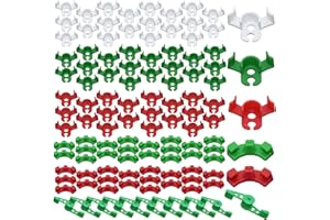 LXBCTOP 110 Stück Pflanzenbieger Lst Clips, 90°360° Low Stress Training Clips, 6 Typen Pflanzenclips, Pflanzen Bieger Clips für Biegen von Pflanzenstämmen und Ändern der Wuchsrichtung(Grün Rot Weiß)