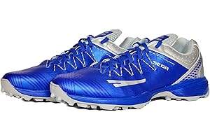 Sega Power Pro Studs Blue & Grey Cricket Shoes, | Men's Cricket Shoes | Rubber Cricket Spikes Comfortable Fit | Shock Absorption | Breathable Cricket Trainers