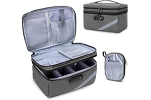 Trunab Small Medical Bag with Lock, Medicine Storage Organizer Bag with Mini Pouch for Home, Travel, Emergency, Grey(Empty Bag), Patented Design