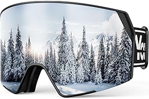 YOZISS Snowmobile Ski Goggles Women Men Youth，OTG Snowboarding Goggles, Anti-fog Snow Goggles UV400 Magnetic Interchangeable Lenses for Skiing Snowboarding Snowmobile
