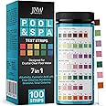 JNW Direct Pool and Spa Test Strips - 100 Strip Pack, Test pH, Chlorine, Bromine, Hardness and More, Accurate 6-in-1 Swimming Pool Water Testing