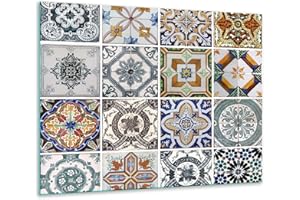 MAJEN Copri piano cottura 60 x 52 cm copertura per piano cottura in vetroceramica 1 pezzo universale a induzione per piastre di cottura paraspruzzi tagliere in vetro temprato come decorazione