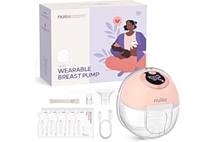 Nuliie Sacaleches Extractor de leche eléctrico manos libres S32, extractores de leche portátiles portátiles portátiles con 4 modos y 9 niveles, brida cómoda de 24 mm (1Pack, Rosa)