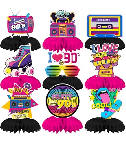 WALIGU Lot De 8 Ballons De Décoration De Fête Des Années 90