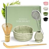 comforder Green Matcha Tea Kit Complete Set Ceramic Bowl Whisk | Matcha kit with ceramic bowl 500 ml, bamboo whisk, stand, sp