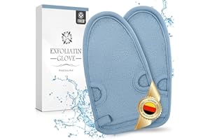 BABY MOLOVE 2 Stück Peelinghandschuh,Exfoliating Gloves,Hamam Handschuh Peeling,Massagehandschuh,Duschschwamm für Peeling & Body Scrub(Grau)