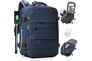 BJLFS Mochila viaje cabina avion 40x30x20 Ryanair Wizzair Equipaje de Mano 40x20x25 Vueling con Sistema de Vacío Mochila de Viaje Portátil Impermeable para Hombre y Mujer con Sistema de Compresion