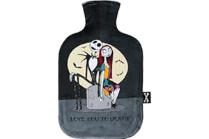 ‎DISNEY Disney Stitch Wärmflasche mit Bezug Wärmflasche Süß für Hände & Füße, Wärmeflasche bei Regelschmerzen, Nacken- und Schulterschmerzen (Jack & Sally_1800 ML)