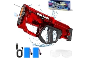 ARTCOOL Elektrische Wasserpistolen für Erwachsene/Kinder, automatische Spritzpistole mit 2 Batterien, leistungsstarke Wasserpistole bis zu 8-10M, wasserdichte Wasserpistole für Pistolet EAU