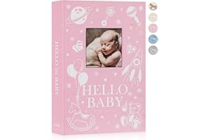 Lanpn Album Photo Bébé 10x15 300 Pochette, Insérer un Album de Bebe, Album Photo Enfant, Livre Photo Bebe, Nouveau Cadeau Naissance Fille Garcon, Baby photo album Rose