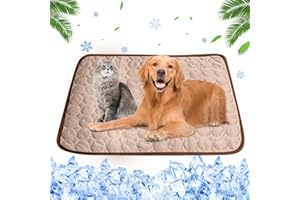 LuLuanping Tappetino Refrigerante per Cani Gatti, Animali Domestici Tappetino Rinfrescante, Tappetini Cani Estivo, Tappetino Rinfrescante Lavabili per Gatti, AntiGraffio/Antiscivolo (Marrone)
