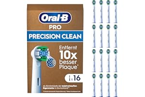‎ORAL-B Oral-B Pro Precision Clean Aufsteckbürsten — ORIGINAL Zahnbürstenaufsatz für Elektrische Oral-B Pro Zahnbürste — Ersatzbürsten für gründliche Zahnreinigung — Weiß, 16 Stück