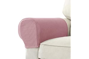 GEOCANG Armchair cover, Set of 2 non-slip armchair, sofa armrest protector, for furniture protector (Pink)