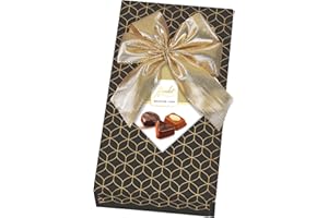 HAMLET BELGIUM 1956 Chocolats Belges Hamlet avec Nœud Doré, Coffret Cadeau 100 g, Véritable Chocolat Belge de Luxe, Idéal pour Offrir ou Déguster