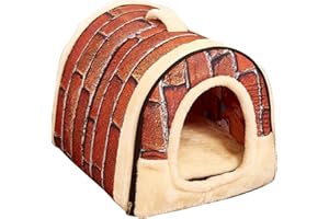GAORUI 2-in-1 Pet house and Sofa Dog Cat Kennel House Bed Indoor Plush Warm Cushion Foldable Portable