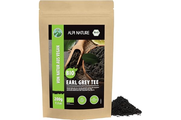 Alpi Nature Earl Grey Te BIO 200g, Ekologiskt Svart Te med Bergamottolja, Naturligt Koffeinhaltigt