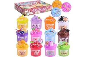 HOAROSALL Slime zestaw 12 sztuk lody dla dzieci, do samodzielnego wykonania, puszyste, masłowe szlamy do chmur, dla dziewcząt, chłopców, zabawka dla dzieci 3, 4, 5, 6, 7, 8, 9, 10, 11, 12, prezenty dla