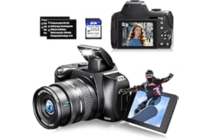 CAMCORDY 4K Digital Camera for Photography, 12X Optical Zoom Camera with WiFi & App Control, 72MP Vlogging Camera with 180° Flip Screen, Auto Focus, Dual Batteries, Wide Angle & Macro Lens,32GB SD Card