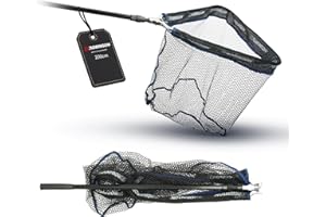 ‎ROBINSON Robinson Gummiert Kescher Angeln - Angel Kescher mit verstärktem Aluminiumrahmen - Teleskop Unterfangkescher - 3 Längen (1,5m/2m/2,5m) – Klappbar