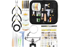 Tanstic 1489Pcs Jewelry Making Supplies Kit, Jewelry Making Kit with Jewelry Making Tools, Jewelry Pliers, Jewelry Wires, Jewelry Jump Rings Findings and Storage Bag for Jewelry Repair and Beading