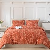 Tokokimo Duvet Cover for 135/150 Bed, Duvet Cover 220 x 240, Sage Pattern Microfibre Duvet Cover 3 Pieces Composed of 1 Duvet