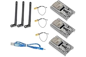 DUBEUYEW 3 Pack ESP32-DevKitC Core Board Carte de Développement ESP32 ESP32-WROOM-32U pour Arduino avec Antenne et Câble