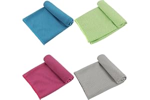 FINDIR 4 Serviette de Refroidissement Serviette de Sport Serviette Microfibre Séchage Rapide Serviette Froide Serviette de Glace pour soulagement instantané pour Gym Golf Yoga Camping Fitness Voyage