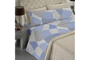 BANZAII TEXTILE INNOVATOR ONLINE Banzaii Set Completo Lenzuola No Stiro 100% Microfibra Manoseta, Made in Italy, Lenzuolo Sotto con Angoli alto 30 cm – Matrimoniale 160/170 x 190/200 x 30 cm, Francesca Azzurro